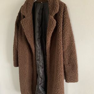 Brown teddy coat